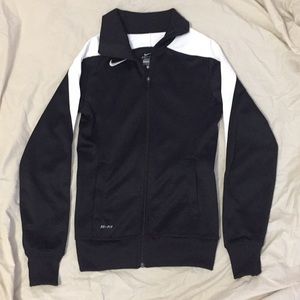 Nike Dri-Fit black and white zip up jacket.